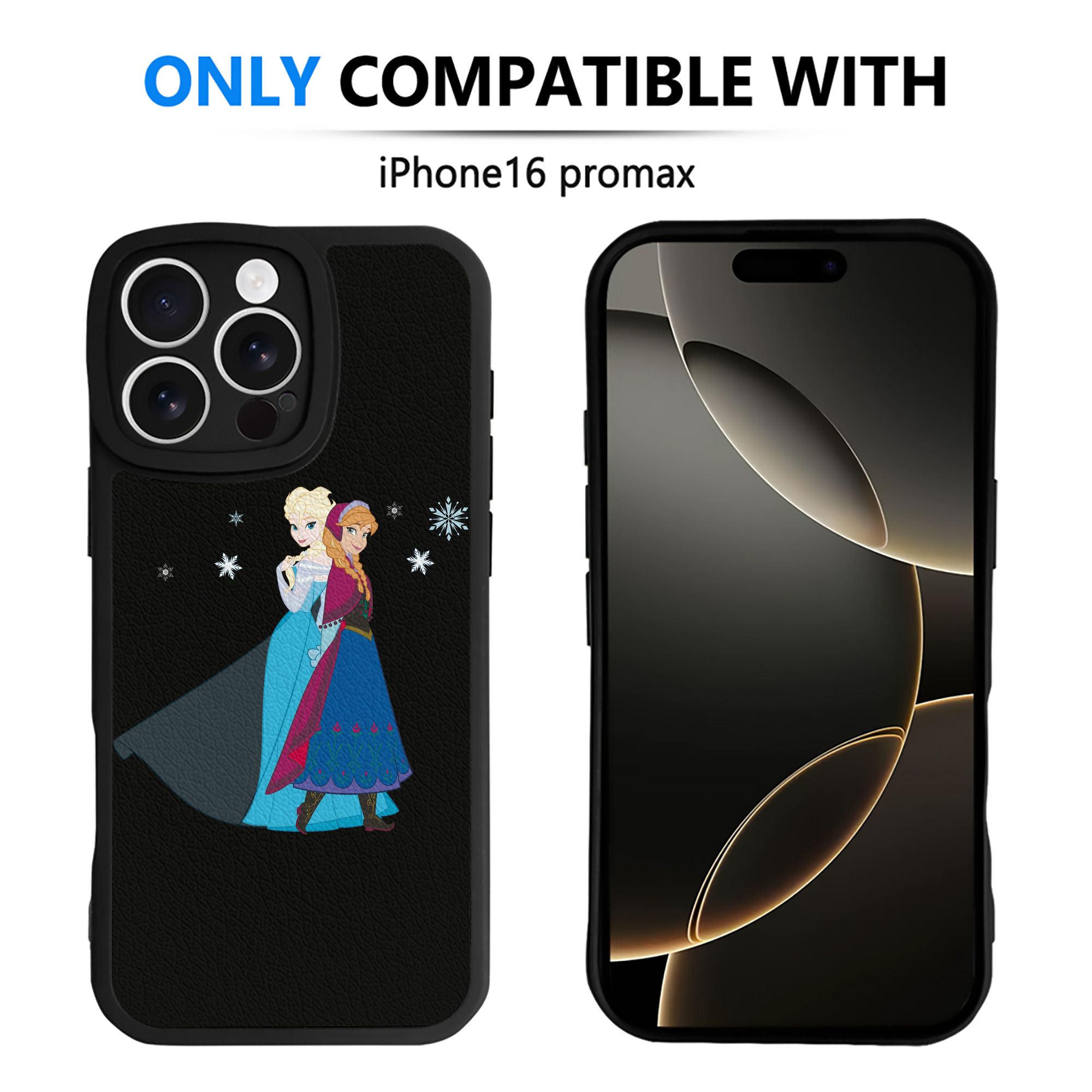 （画像用） アナと雪の女王 アンナ エルサ Frozen Anna Elsa 【iPhone 16シリーズ対応】シリコンスマホケース（レザー調） 材質：シリコン